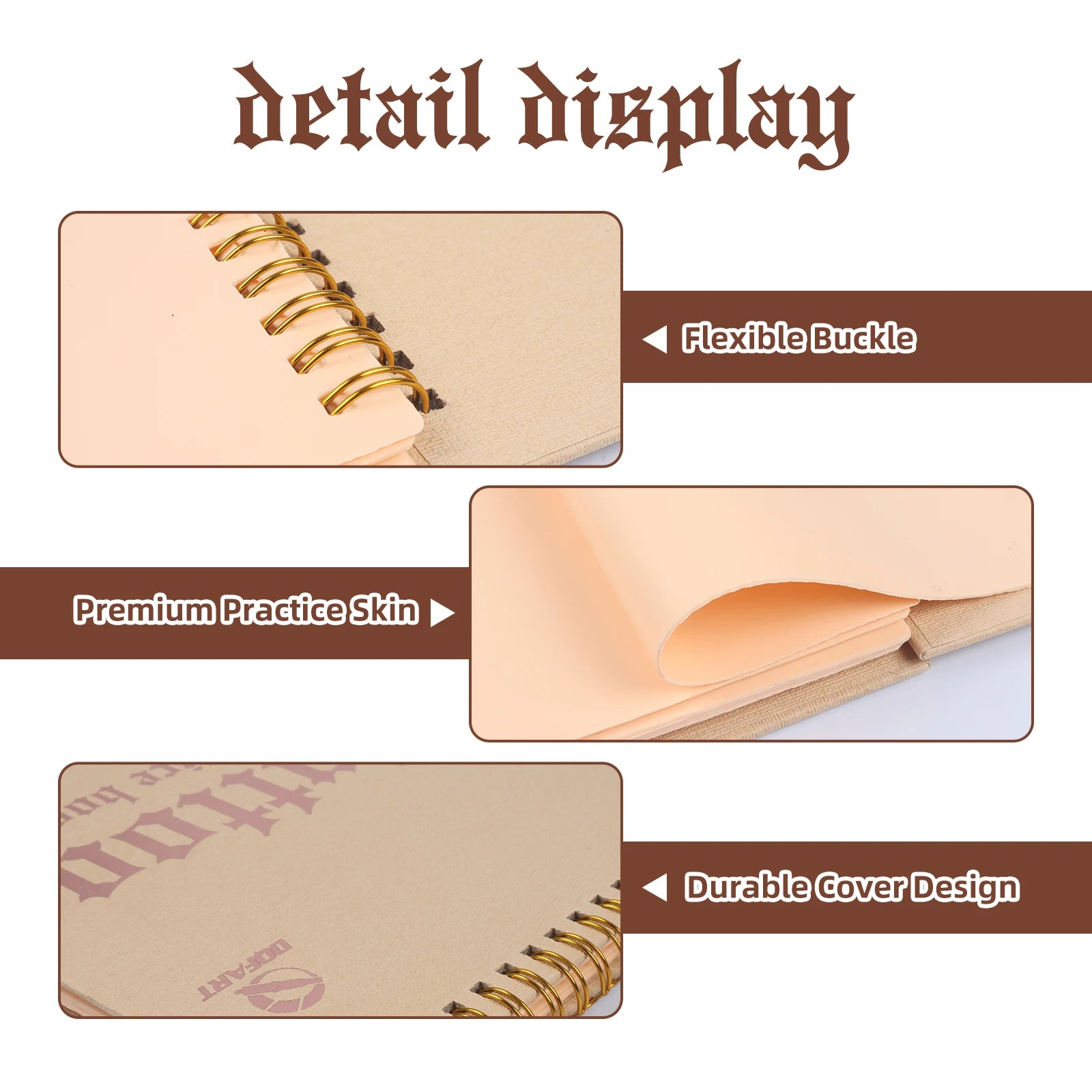 DQFART 1MM Blank Tattoo Practice Skin Book Permanent Makeup Accessories for Beginners and Experienced Artists 10/5/3Pcs