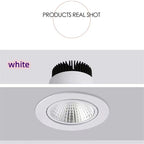 Dimmable Embedded LED Downlights 5W7W/9W12W15W/18W20W COB Ceiling Lights Spotlights Angle Adjustable AC90-260V CRI90 For Home