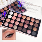 28-color eyeshadow palette, pearlescent matte, earthy tones, non-easy to fade, affordable multi-color eyeshadow palette