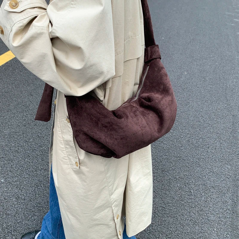 LEFTSIDE Women PU Leather Crossbody Bag 2025 Winter Retro Trend Female Shoulder Bag Luxury Designer Handbags and Purses