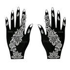 Flower Pattern Tattoo Stencils for Women Hollow Henna Tattoo Stencils for Hand Fingers Reusable Tattoo Templates Tattoo Tools