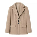 2026 Women Winter Blazer Coat Turn Down Collar Warm Coat Turn Down Collar Fashion Design Blazer Feminino Tops Clothes