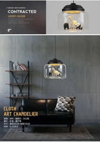 Modern Stylish Glass jar-shaped animal figurine LED Pendant Light Art Creative Lamps for Living Room Home Decoration Chandeliers