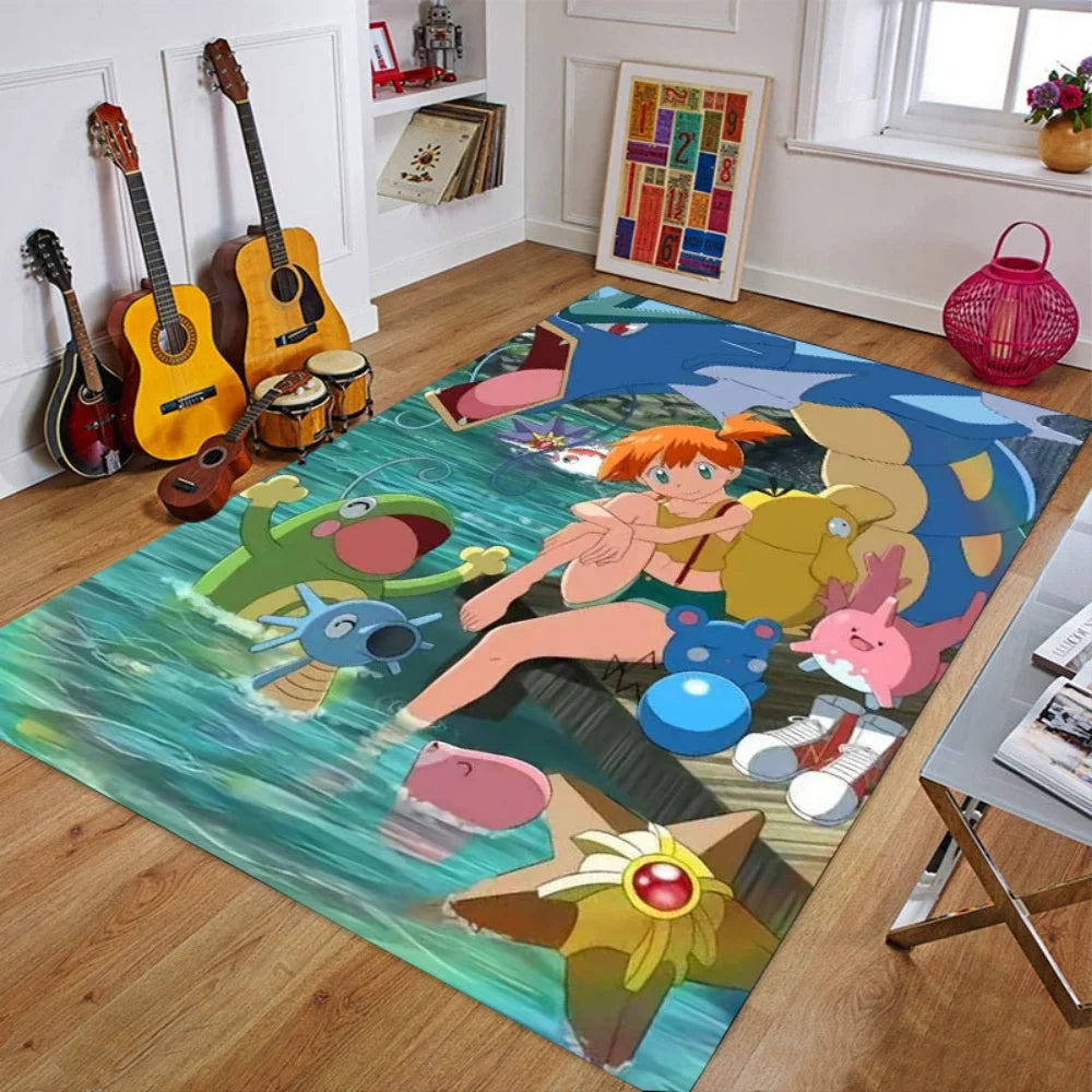 Cartoon Anime Pokemonzd Carpet Rug for Home Living Room Bedroom Sofa Doormat Decor,Child Play Area Rug Non-slip Floor Mat Gifts