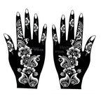 Flower Pattern Tattoo Stencils for Women Hollow Henna Tattoo Stencils for Hand Fingers Reusable Tattoo Templates Tattoo Tools