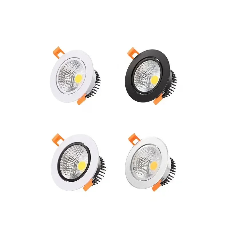 Dimmable Embedded LED Downlights 5W7W/9W12W15W/18W20W COB Ceiling Lights Spotlights Angle Adjustable AC90-260V CRI90 For Home