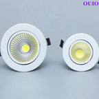 Super Bright Recessed Dimmable LED Downlights 5W 7W 9W 12W 15W 20W COB Rotating Ceiling Spot Lights AC85~265V Background Lamps