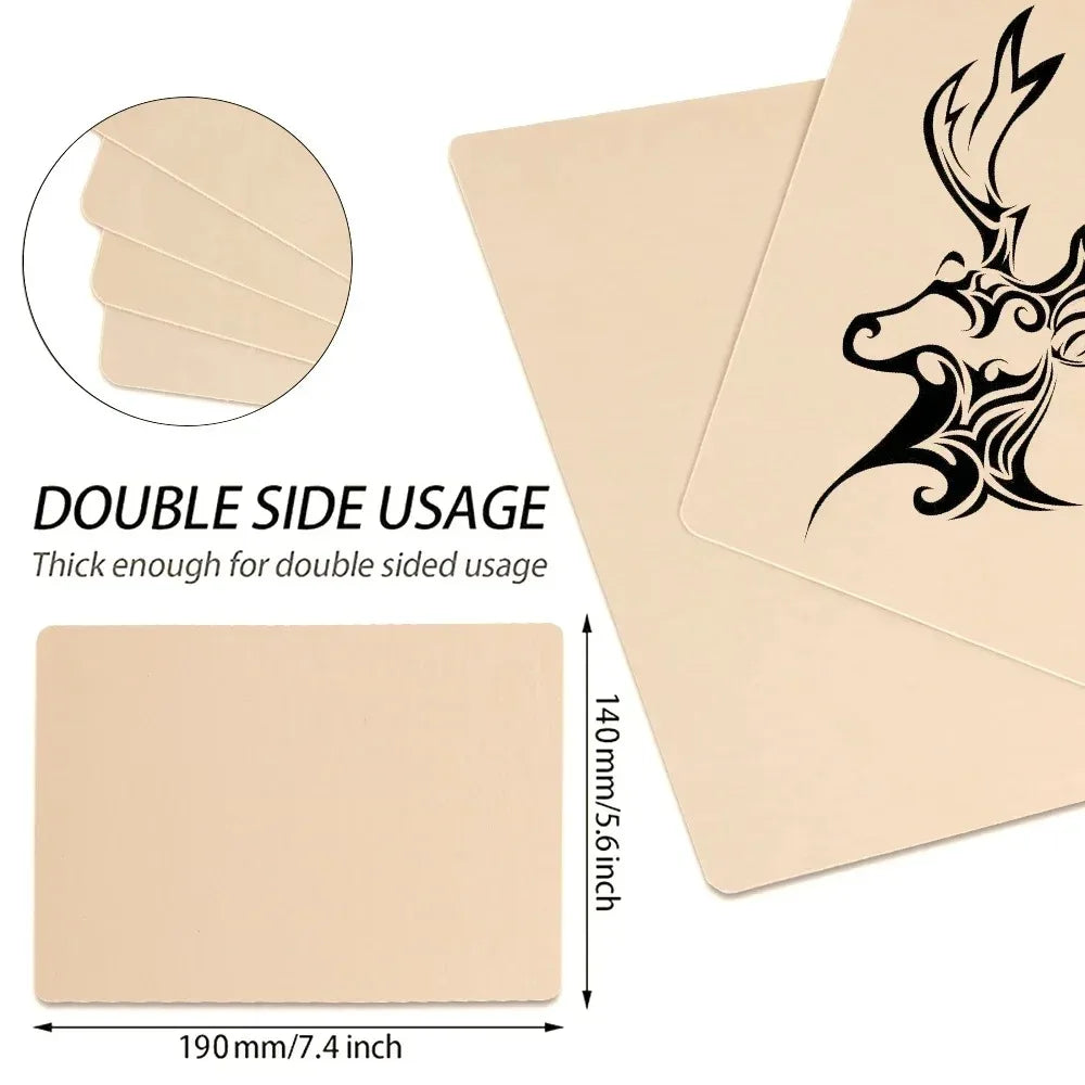 5/50pcs Silicone Tattoo Practice Skin - Double-Sided Fake Leather Sheets for Microblading, Permanent Makeup & Tattoo Training