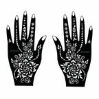 Flower Pattern Tattoo Stencils for Women Hollow Henna Tattoo Stencils for Hand Fingers Reusable Tattoo Templates Tattoo Tools