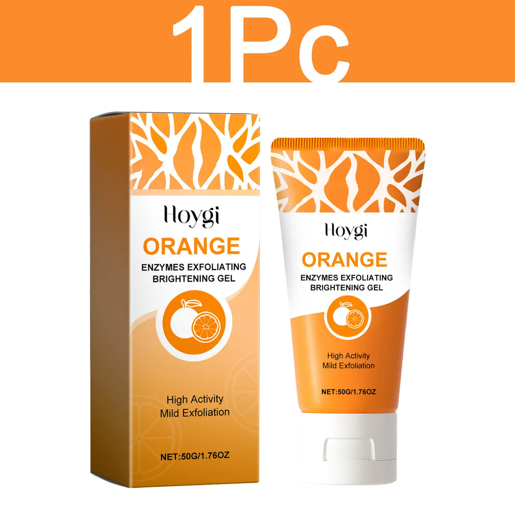 HOYGI Orange Exfoliating Gel Gentle Cleansing Dead Spot Remover Reduce Blackheads Smooth Brightening for All Skin Types Care