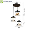 Modern Stylish Glass jar-shaped animal figurine LED Pendant Light Art Creative Lamps for Living Room Home Decoration Chandeliers