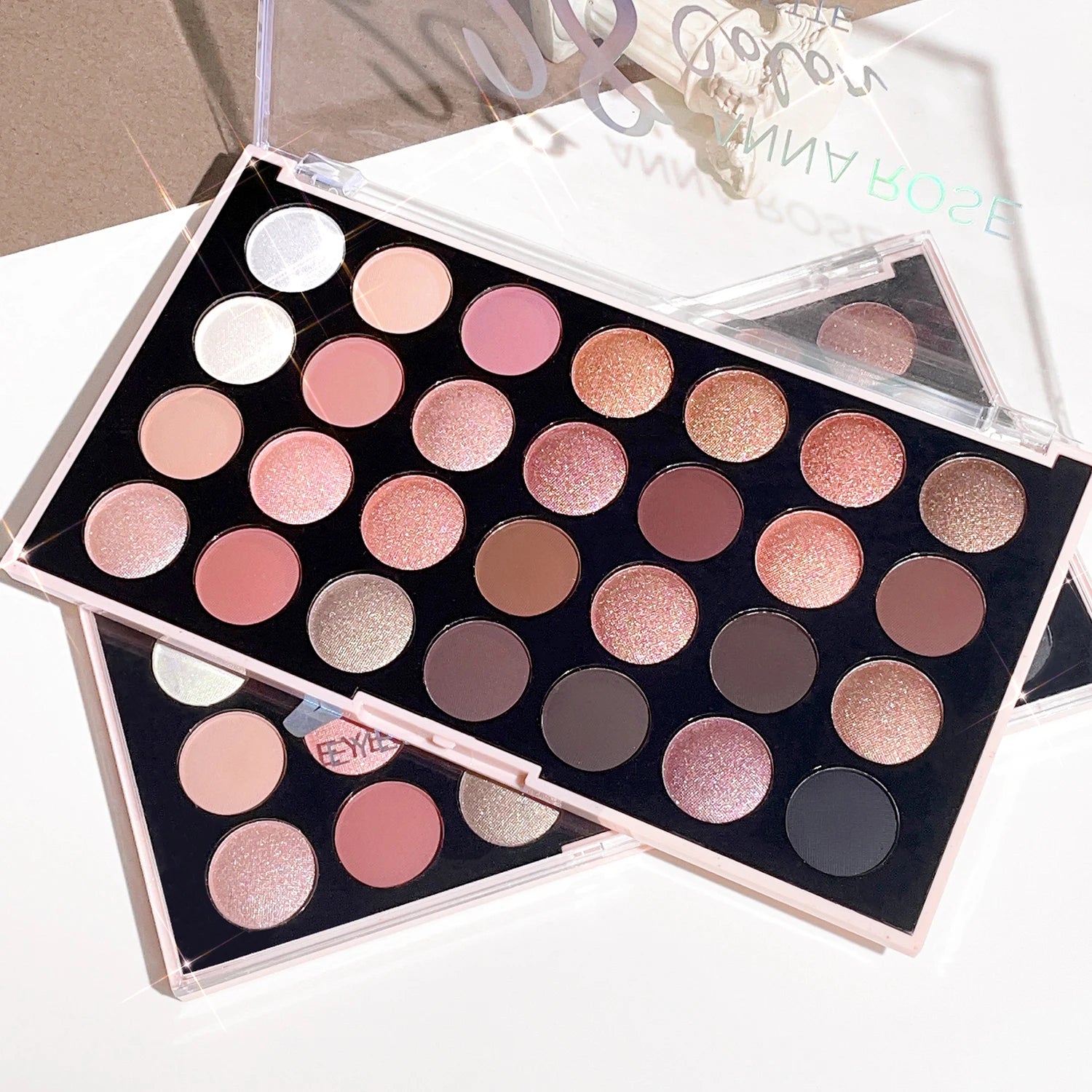 28-color eyeshadow palette, pearlescent matte, earthy tones, non-easy to fade, affordable multi-color eyeshadow palette