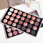 28-color eyeshadow palette, pearlescent matte, earthy tones, non-easy to fade, affordable multi-color eyeshadow palette