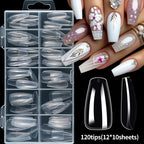 240/120pcs 8 Styles Clear Soft Gel Fake Nail Tips Full Cover Long Square Almond Acrylic Press On Nails Extension Nail Salon Tool