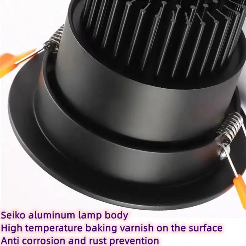 Dimmable Embedded LED Downlights 5W7W/9W12W15W/18W20W COB Ceiling Lights Spotlights Angle Adjustable AC90-260V CRI90 For Home