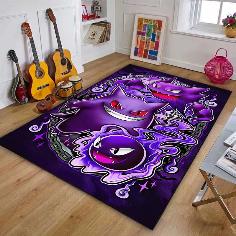 Next Day Shipping P-Pokemon Gengar Carpet Rug for Living Rooms Bedroom Bedside Floor Mat Area Rug Home Decor Gifts Potdemiel