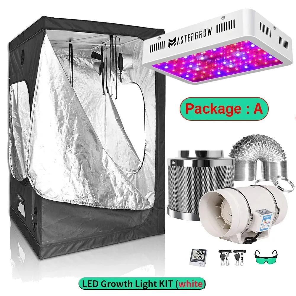 Grow Tent Growbox Hydroponics Growing System Led Grow Plant Lights Full Kits High PPFD 4Inch Duct Fans Activated Carbon Filter