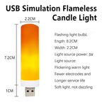 USB LED Simulated Flame Bulbs Night Light USB Lamp Atmosphere Light Candle Lights Night Lamp Camping Flame Light Effect Bulb