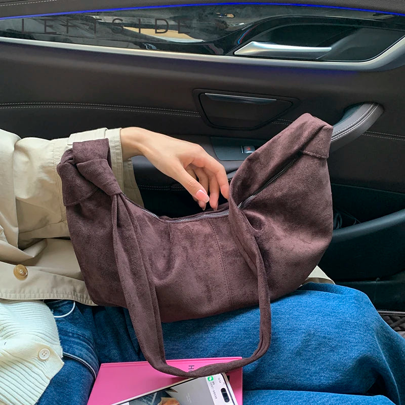 LEFTSIDE Women PU Leather Crossbody Bag 2025 Winter Retro Trend Female Shoulder Bag Luxury Designer Handbags and Purses