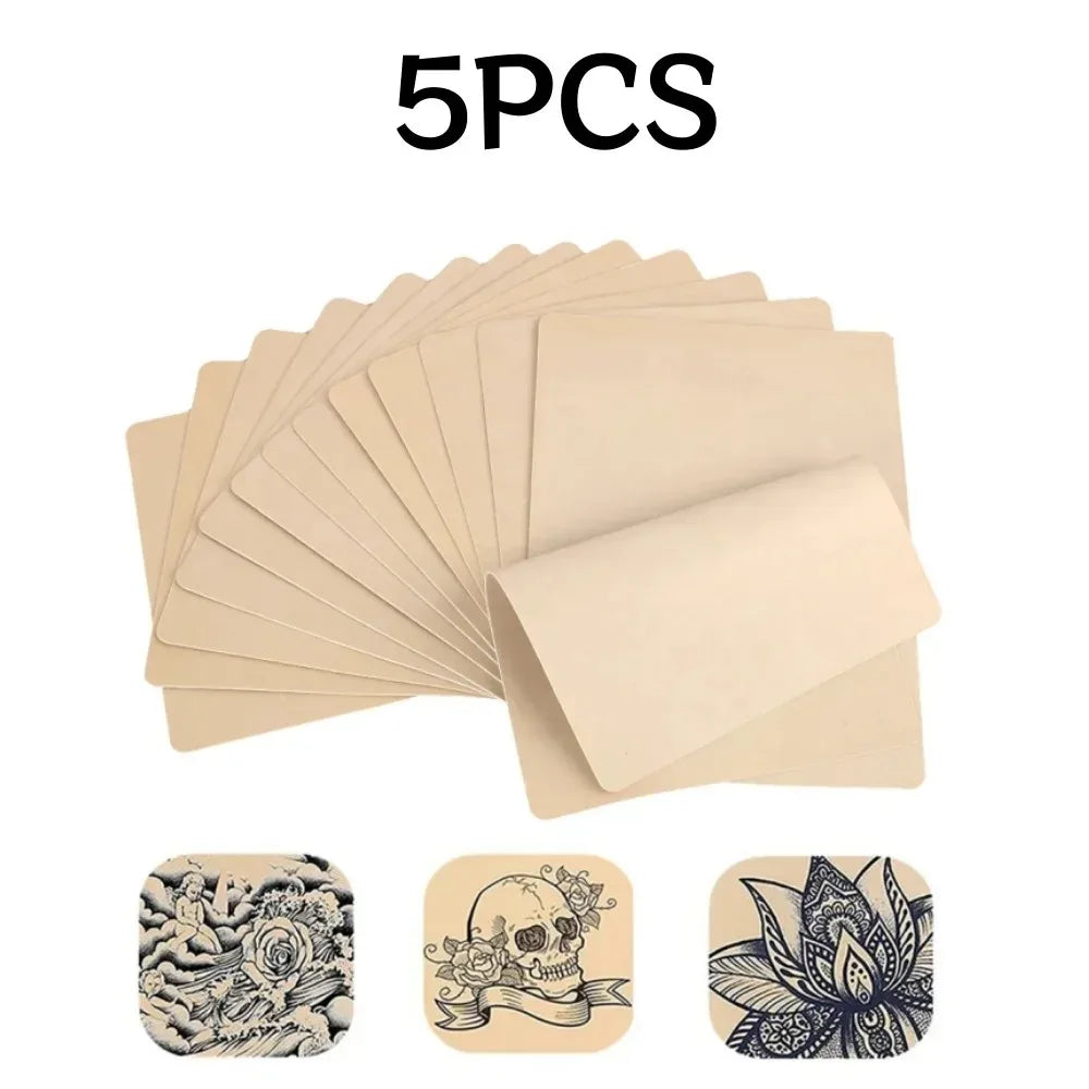 5/50pcs Silicone Tattoo Practice Skin - Double-Sided Fake Leather Sheets for Microblading, Permanent Makeup & Tattoo Training