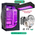 Grow Tent Growbox Hydroponics Growing System Led Grow Plant Lights Full Kits High PPFD 4Inch Duct Fans Activated Carbon Filter