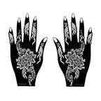 Flower Pattern Tattoo Stencils for Women Hollow Henna Tattoo Stencils for Hand Fingers Reusable Tattoo Templates Tattoo Tools