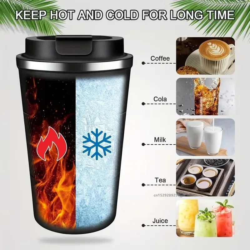 304 Stainless Steel Coffee Mug Insulated Travel Tumbler Leak-proof Thermal Cup for Hot Cold Drinks Portable Coffee Cup with Lid