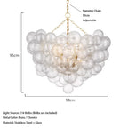 Mid century ribbed glass pendant light clear Glass Bubble ball lamp for dining room Restaurant Foyer Suspension Country lamp