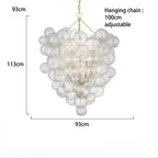 Mid century ribbed glass pendant light clear Glass Bubble ball lamp for dining room Restaurant Foyer Suspension Country lamp