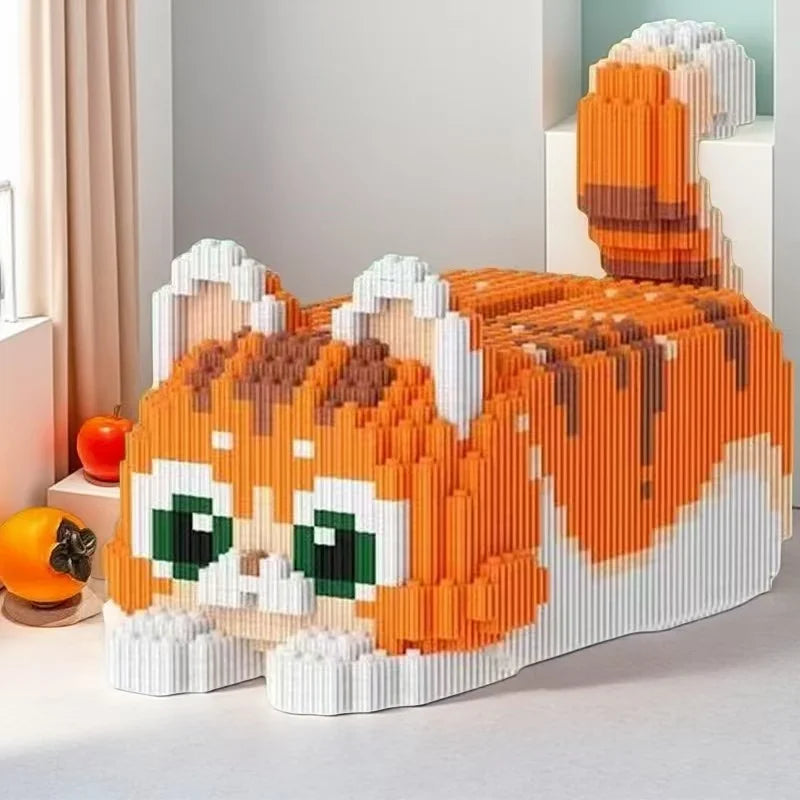 4655 Pieces of Cute Little Orange Cat Tissue Box Handmade Puzzle Model Kits, Ideal Halloween Gifts, Christmas Gifts/Thanksgiving Gifts, School Prizes