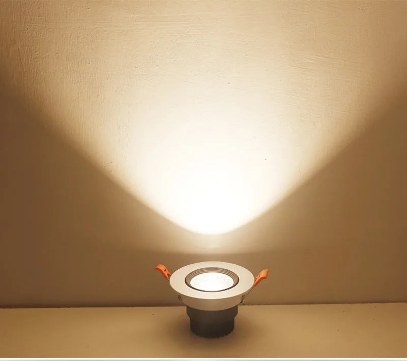 Dimmable Embedded LED Downlights 5W7W/9W12W15W/18W20W COB Ceiling Lights Spotlights Angle Adjustable AC90-260V CRI90 For Home
