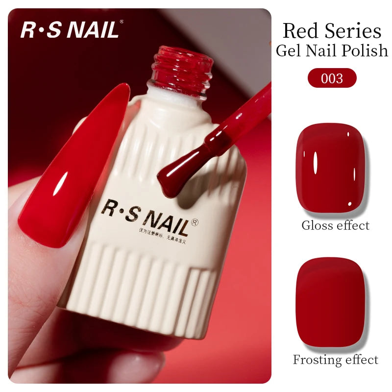 RS 10g ANCORA Red Series Gel Nail Polish Autumn Winter Dark Red Nail Art Varnish Soak Off UV LED Gel for Home Salon NailSupplies