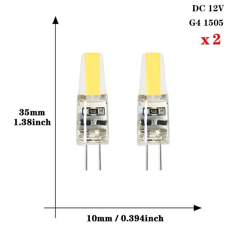 2pcs Mini COB LED Lamp AC/DC 12V 220V G4 G9 E14 Lampada LED Spotlight Light Bulbs Replace Halogen For Ceiling Lamp Chandelier