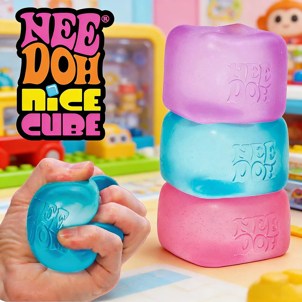 Schylling Needoh Nice Cube Sensory Fidget Cube Stress Relief Anxiety Sensory Tool for Focus ADHD & Calming Toy