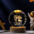 Unique 3D Crystal Ball Night Light Led Lamp Bedside Table Glowing Galaxy Lamp Saturn Planets Moon Children Birthday Gift Toy 5cm