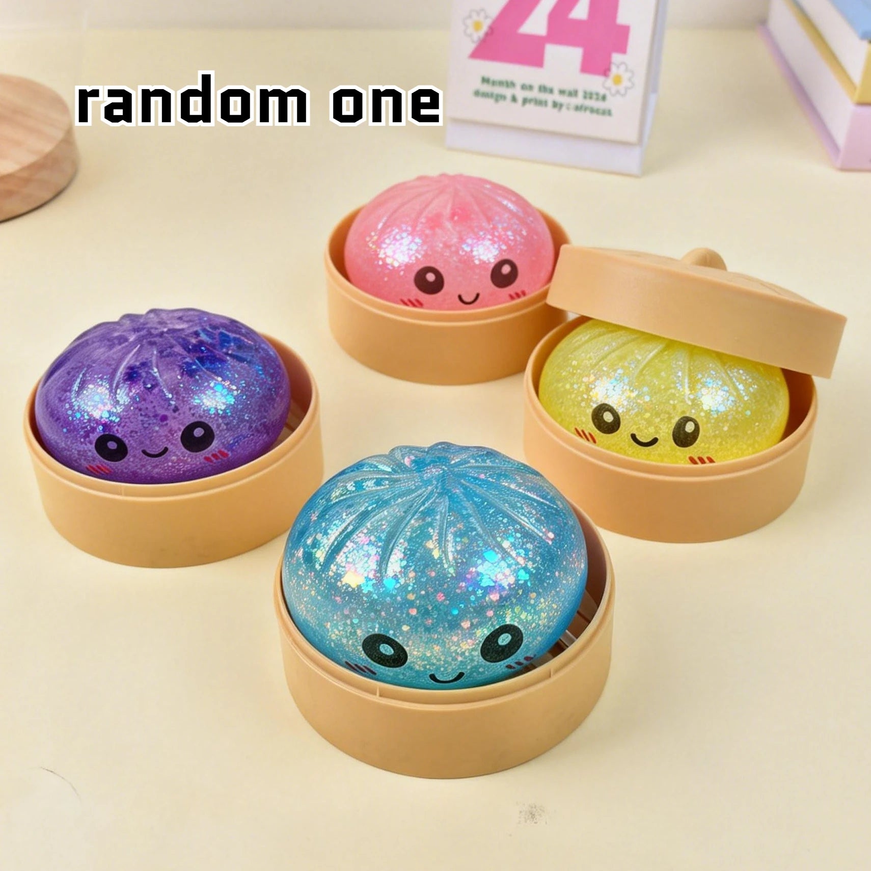 Glitter Dumpling, Simulation Dumpling Squishy Toy Adults Anxiety Relief Dumplings Fidget Toy Soft Squeeze Decompression Dough