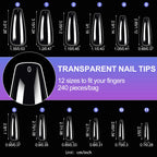 240/120pcs 8 Styles Clear Soft Gel Fake Nail Tips Full Cover Long Square Almond Acrylic Press On Nails Extension Nail Salon Tool