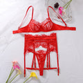 High Quality 2024 Hot Sale Luxury Ladies Erotic Lingerie Lace Floral Embroidery Sexy See-Through Gathered Underwear 4-Piece Set