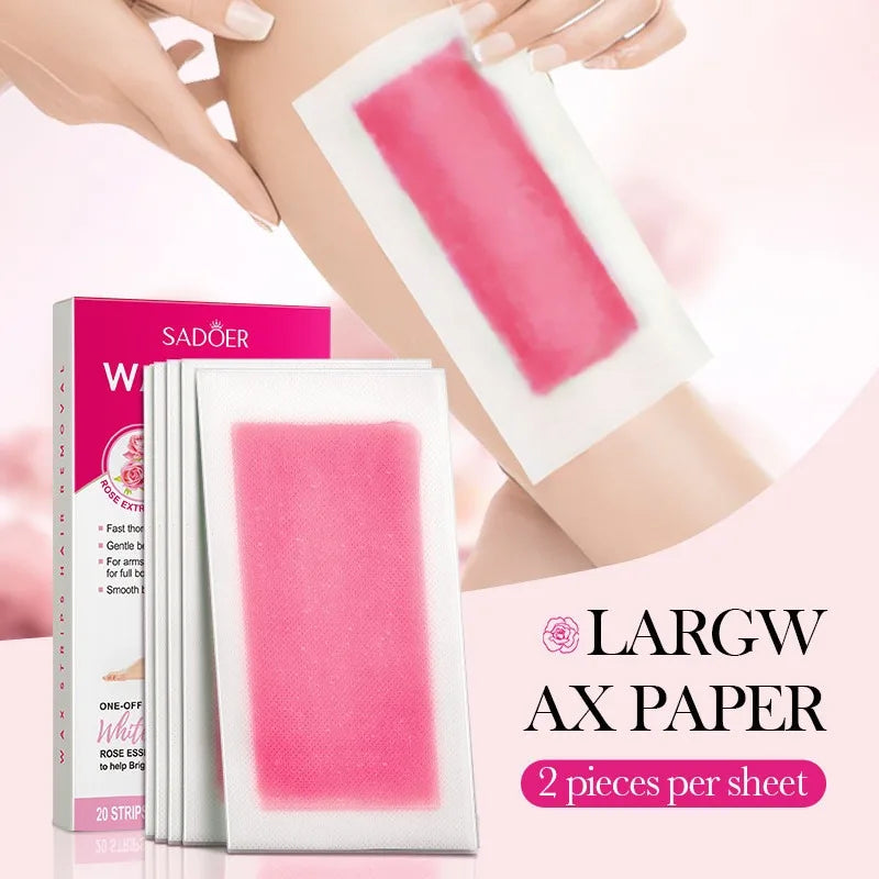 10 PCS /20 Sides Aloe Wax Strips Papers Body Hair Removal Depilatory Calf Underarm Arm Hair Removal Wax