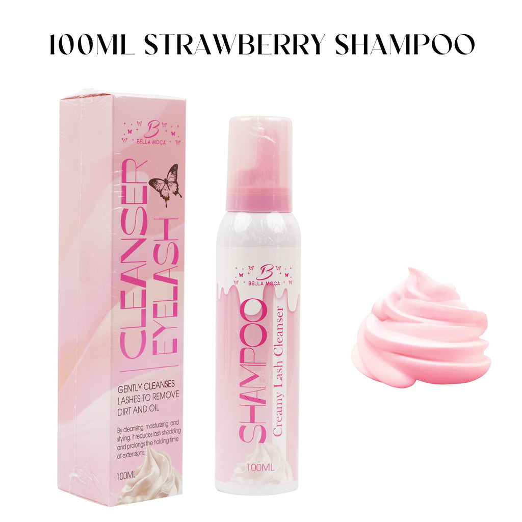 Bella moça 2pcs Lash Foam Mousse Cleansing Shampoo for Eyelash Extension 100ML Cream Mousse Makeup False Lashes Clean