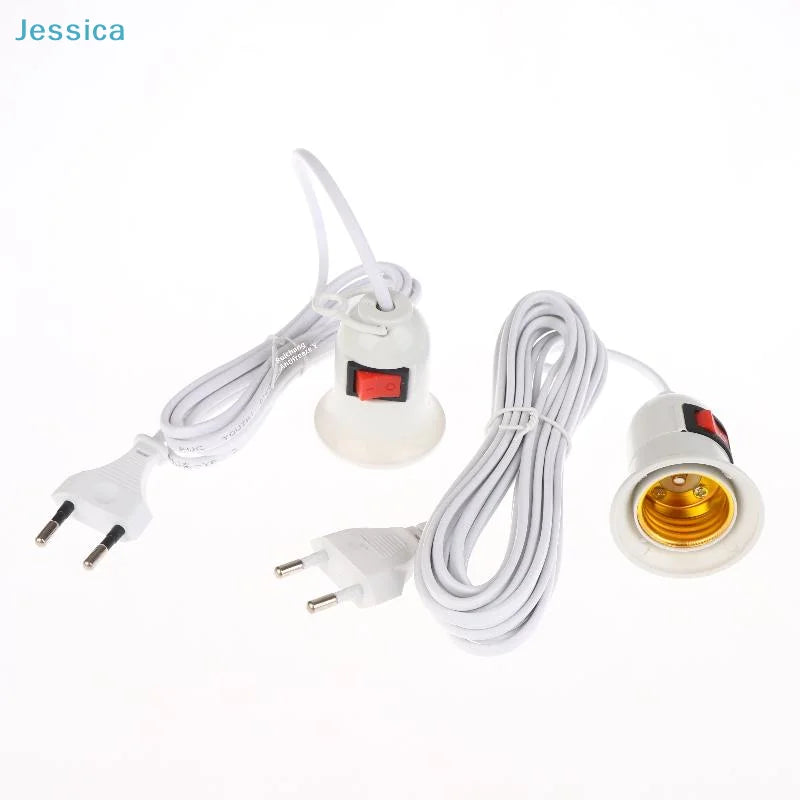 ♥EU Plug E27 Plug With Switch & Long Cable 3/5 Meters- Lamp Holder Power Cord For DIY Lighting & Electrical Appliances