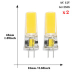 2pcs Mini COB LED Lamp AC/DC 12V 220V G4 G9 E14 Lampada LED Spotlight Light Bulbs Replace Halogen For Ceiling Lamp Chandelier