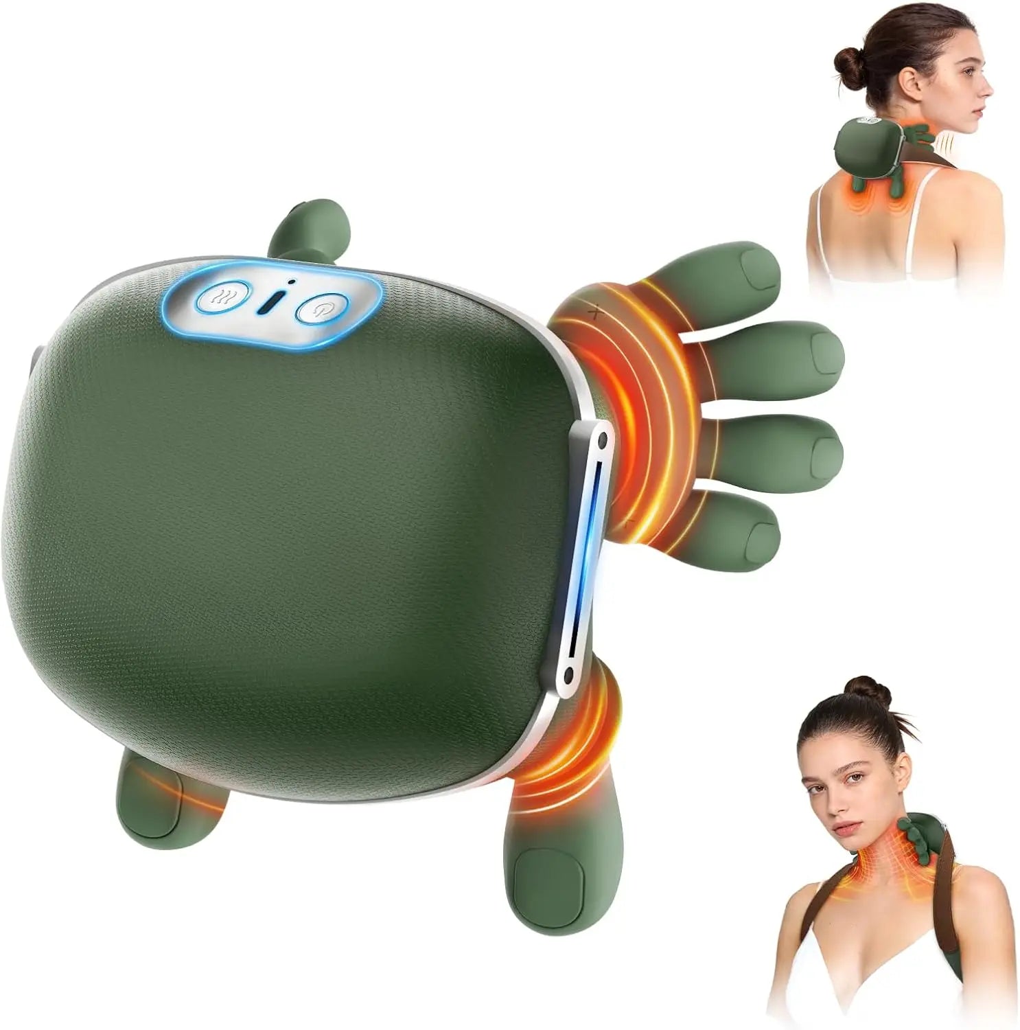 Neck Massager N7 with Heat,Bionic Deep Tissue Shiatsu Kneading, for Muscles,Home Office Back and Shoulder Massagers with Fingers