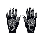 Flower Pattern Tattoo Stencils for Women Hollow Henna Tattoo Stencils for Hand Fingers Reusable Tattoo Templates Tattoo Tools