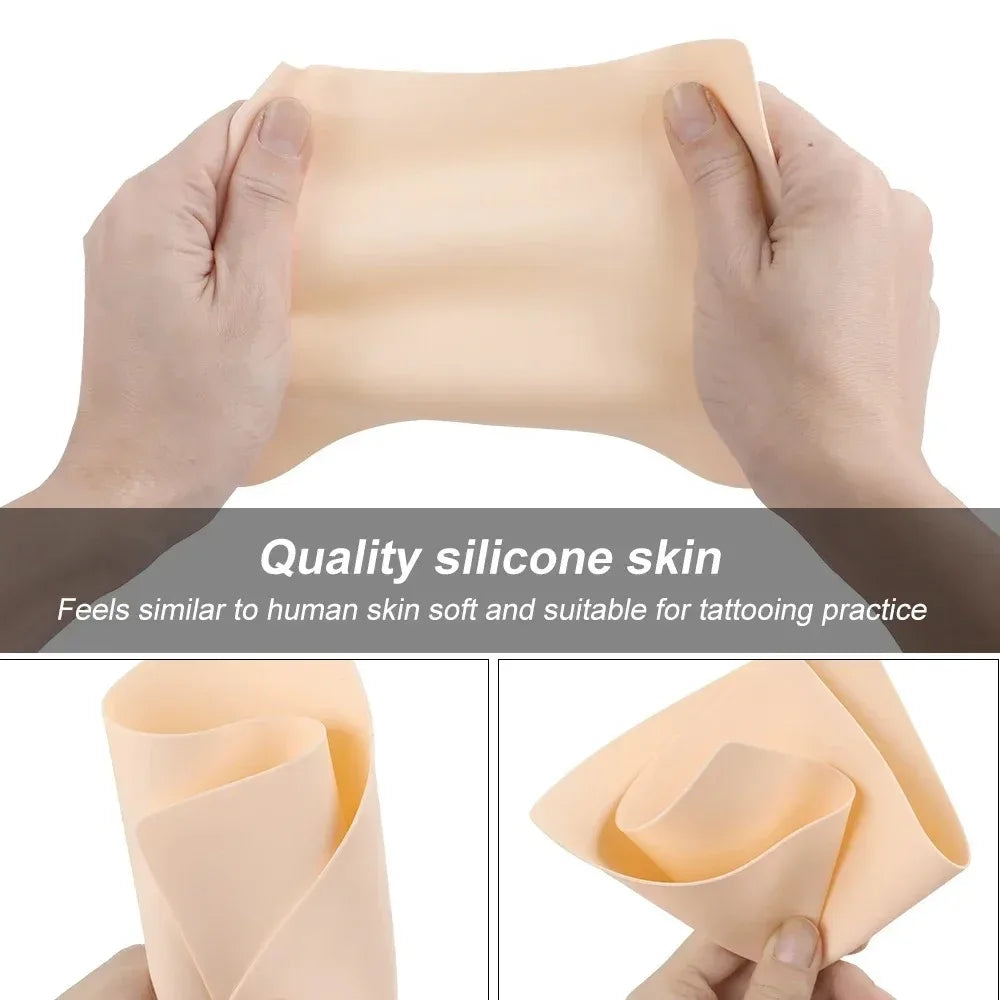 5/50pcs Silicone Tattoo Practice Skin - Double-Sided Fake Leather Sheets for Microblading, Permanent Makeup & Tattoo Training