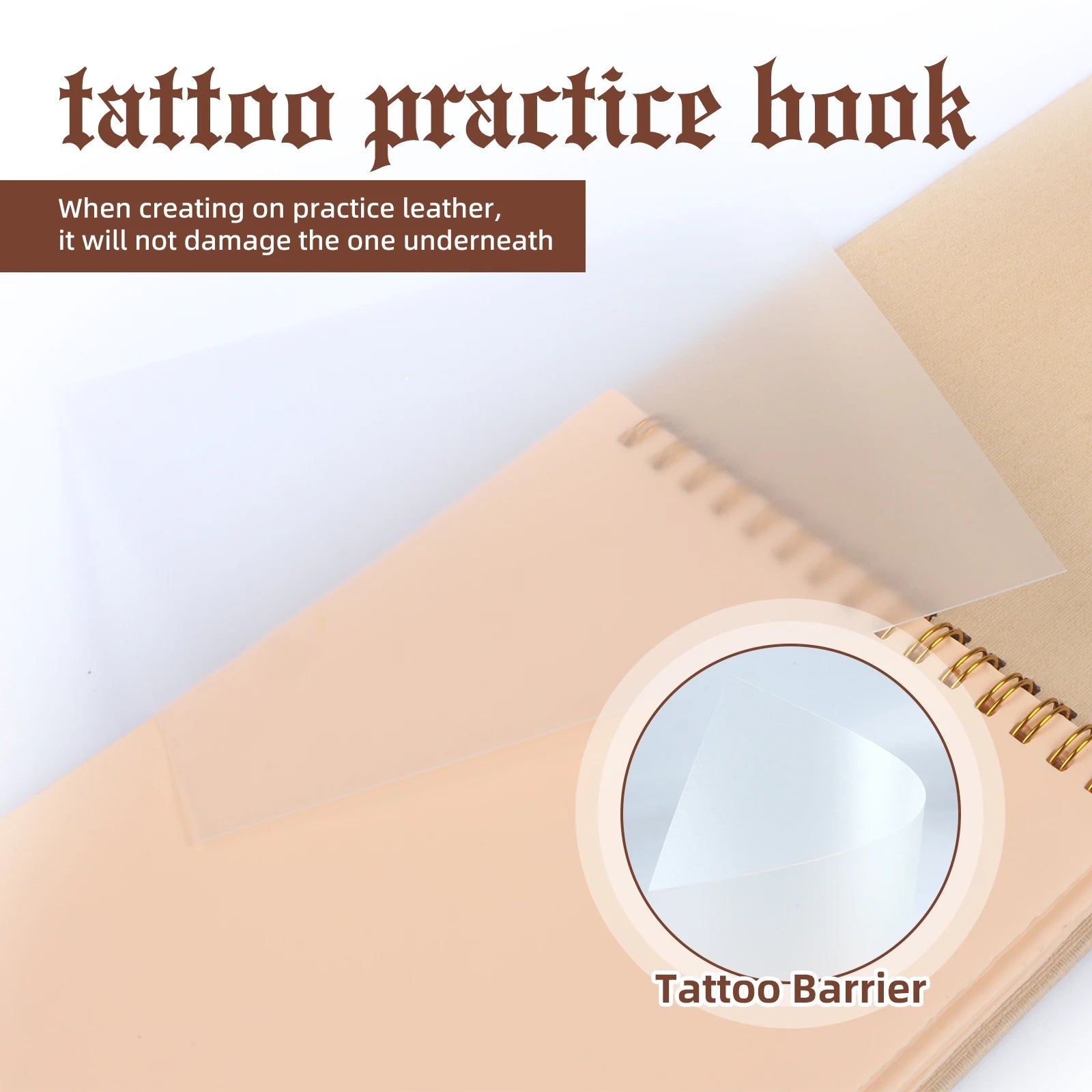 DQFART 1MM Blank Tattoo Practice Skin Book Permanent Makeup Accessories for Beginners and Experienced Artists 10/5/3Pcs