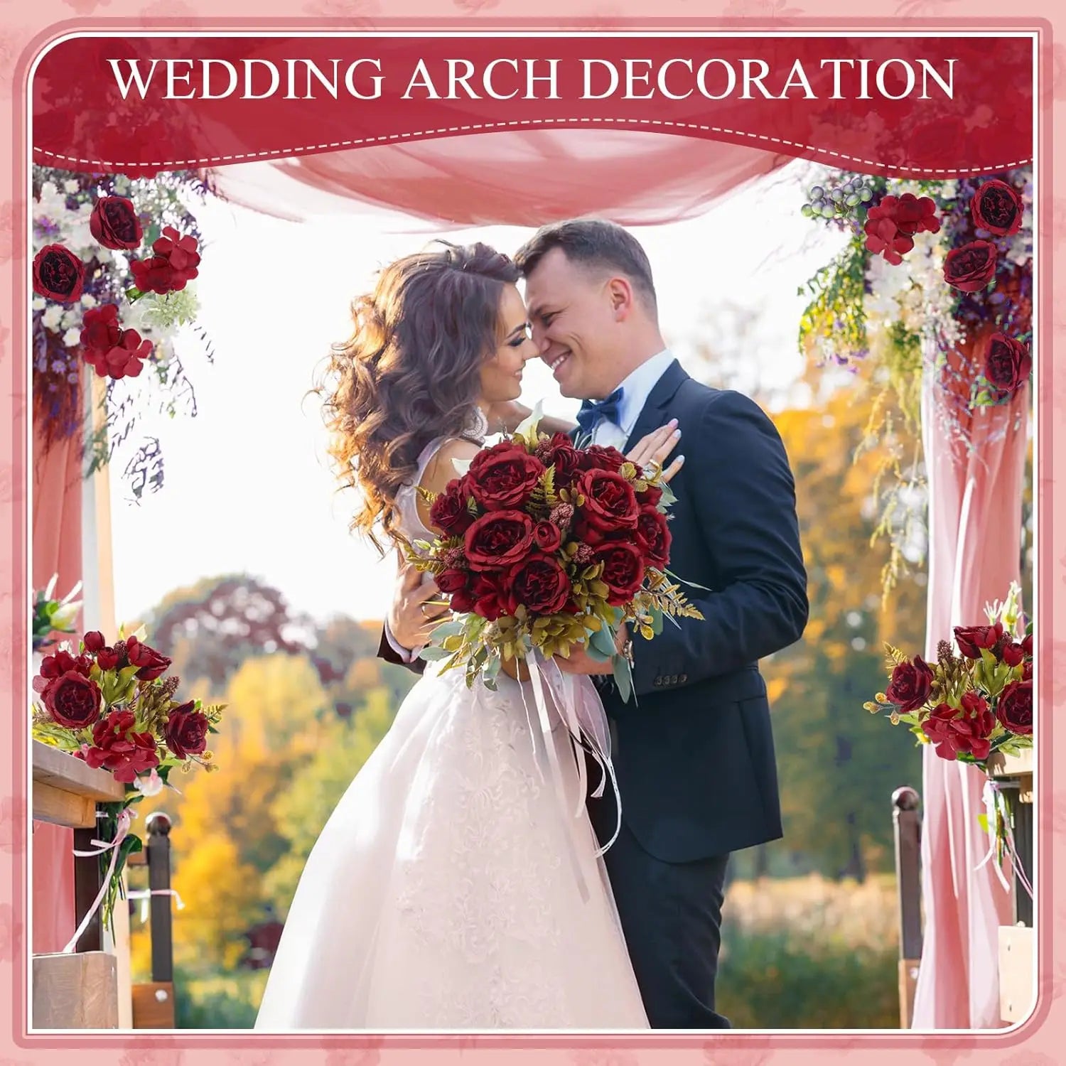 Artificial Flowers Valentine's Garland Wedding Beautiful Garden Rose Bud Arch Fake Brial Bouquet Home Room Decor Hydrangea Gifts