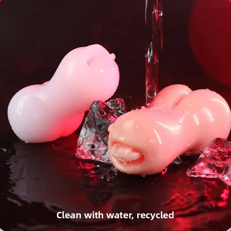 Male Soft Realistic Vagina Sexy Pocket Pussy SexToys For Men Oral Masturbator Stick Deep Throat Artificial Masturbation SexToys
