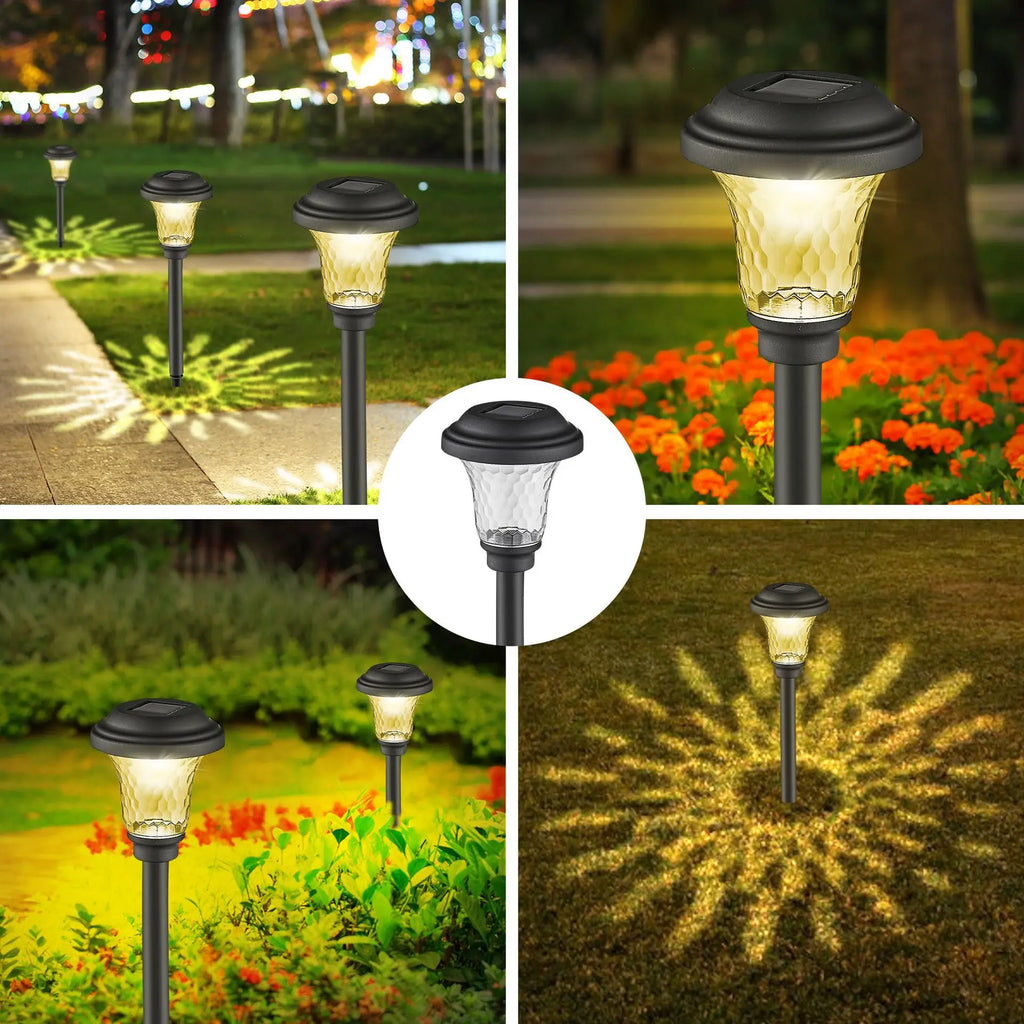 Solar Pathway Lights Outdoor Vibrant LED Mushroom Garden Stake Lighting for Walkways Lawns Driveways Landscapes Decorative