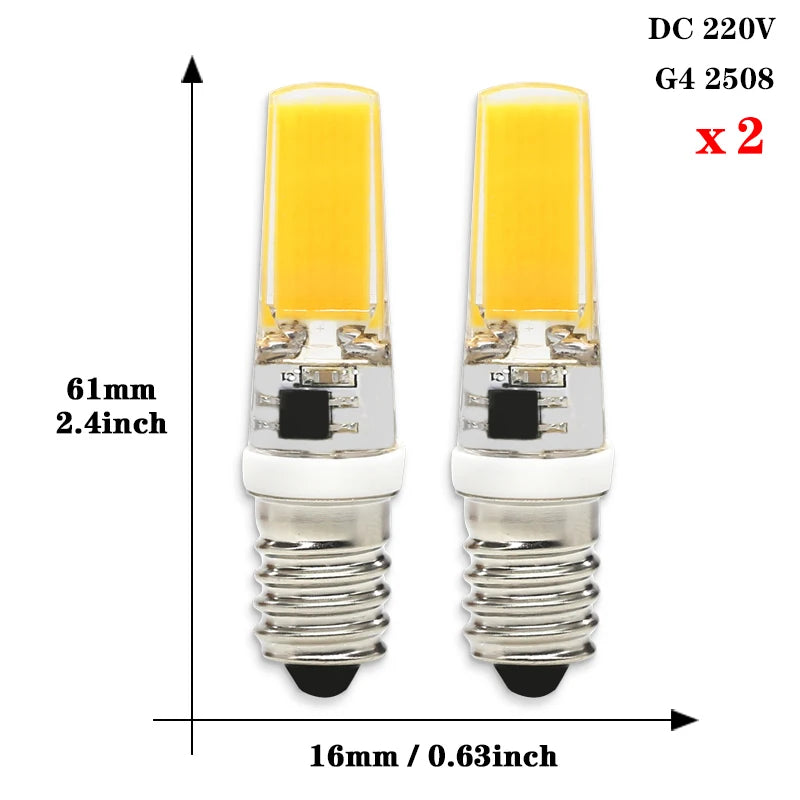 2pcs Mini COB LED Lamp AC/DC 12V 220V G4 G9 E14 Lampada LED Spotlight Light Bulbs Replace Halogen For Ceiling Lamp Chandelier